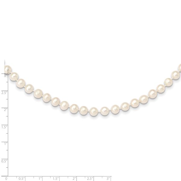 14k 6-7mm White Near Round Freshwater Cultured Pearl Necklace - Image 2