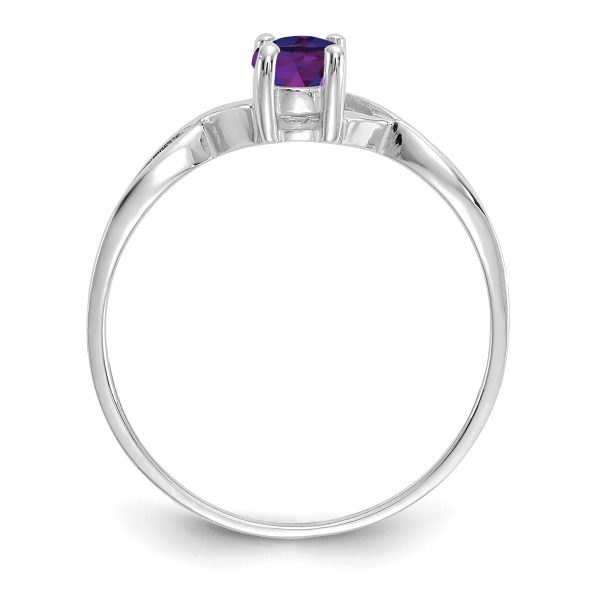 14k White Gold Amethyst Birthstone Ring - Image 2