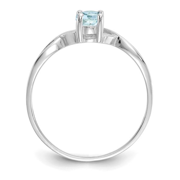 14k White Gold Aquamarine Birthstone Ring - Image 2