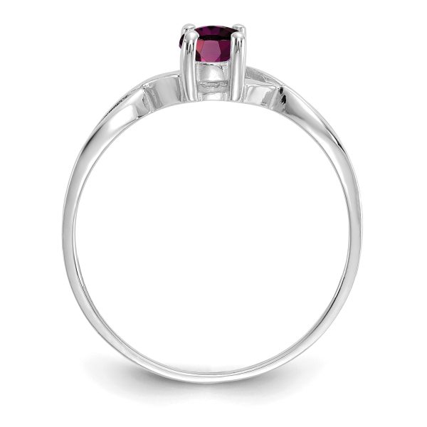 14k White Gold Rhodolite Garnet Birthstone Ring - Image 2