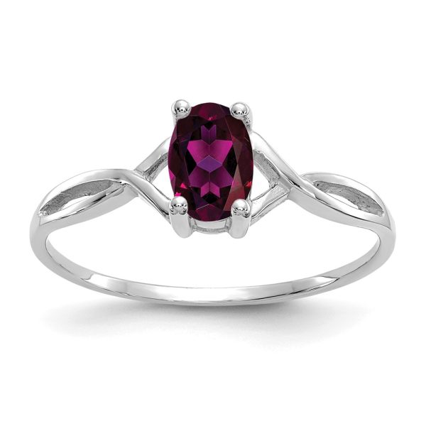 14k White Gold Rhodolite Garnet Birthstone Ring