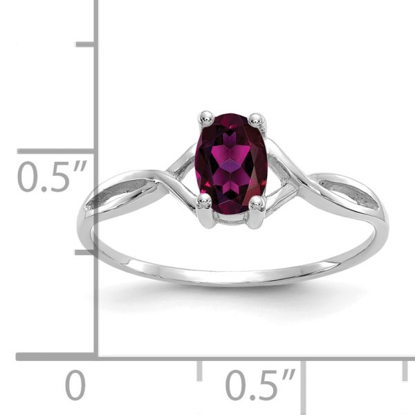 14k White Gold Rhodolite Garnet Birthstone Ring - Image 3