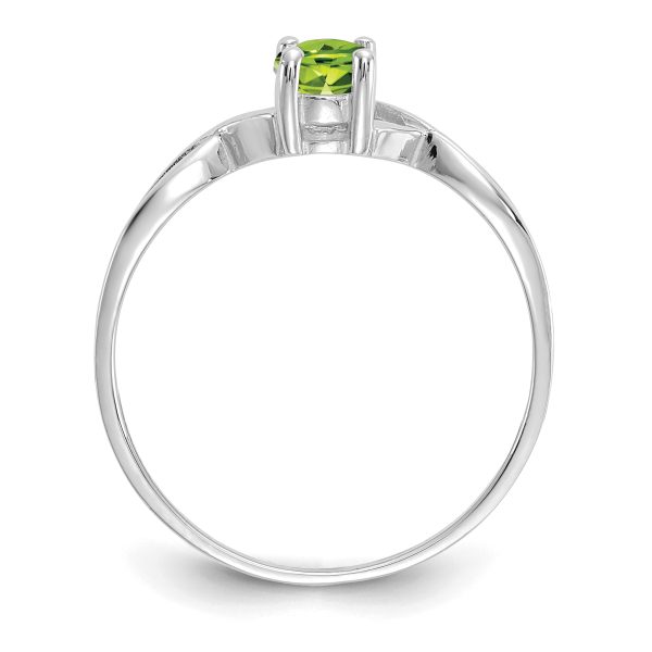 14k White Gold Peridot Birthstone Ring - Image 2