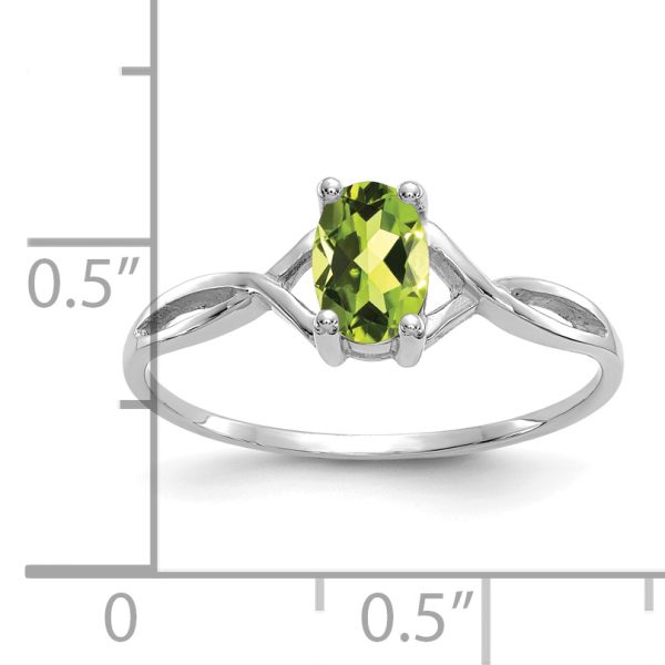 14k White Gold Peridot Birthstone Ring - Image 3