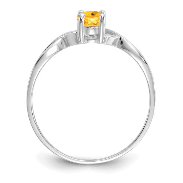 14k White Gold Citrine Birthstone Ring - Image 2