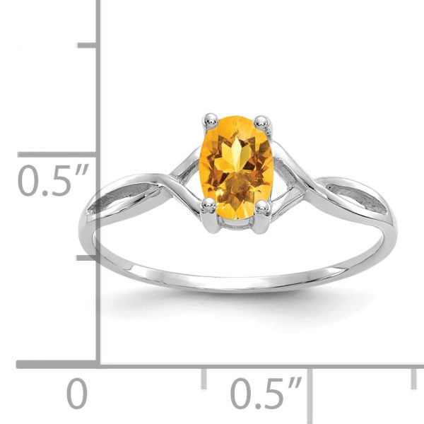 14k White Gold Citrine Birthstone Ring - Image 3