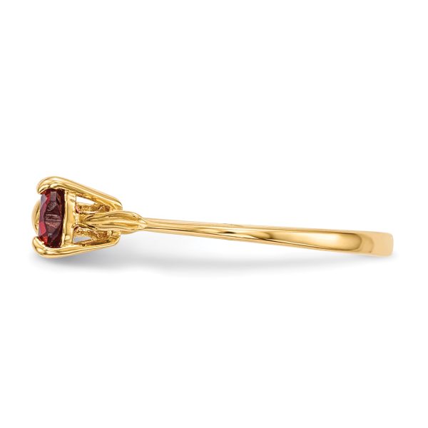 14k Gold Polished Garnet Bow Ring - Image 3