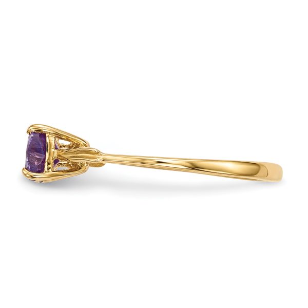 14k Gold Polished Amethyst Bow Ring - Image 3