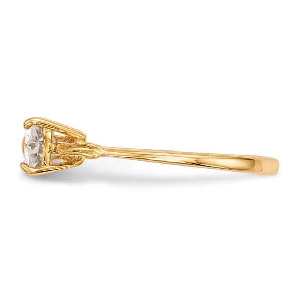 14k Gold Polished White Topaz Bow Ring - Image 3