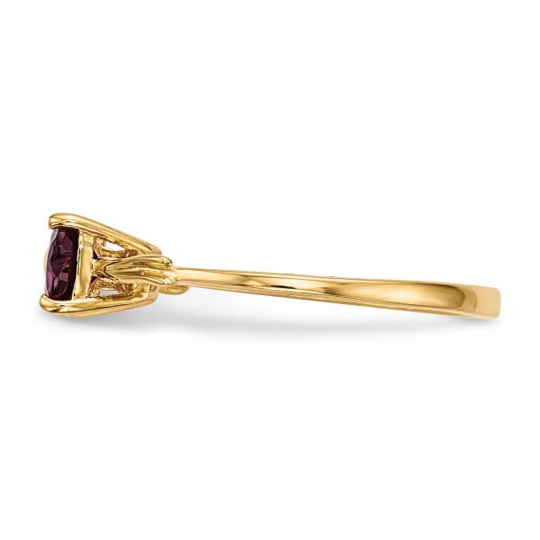14k Gold Polished Rhodolite Bow Ring - Image 3