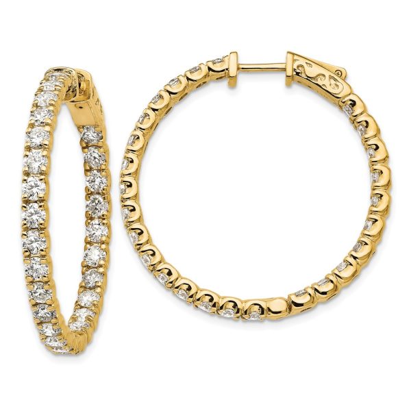 14k 4 7/8ct Lab Grown Diamond VS DEF In&Out Hoops