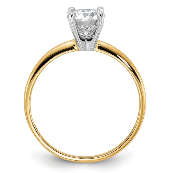 14k 3/4ct. G H I True Light Round Moissanite Solitaire Ring - Image 2