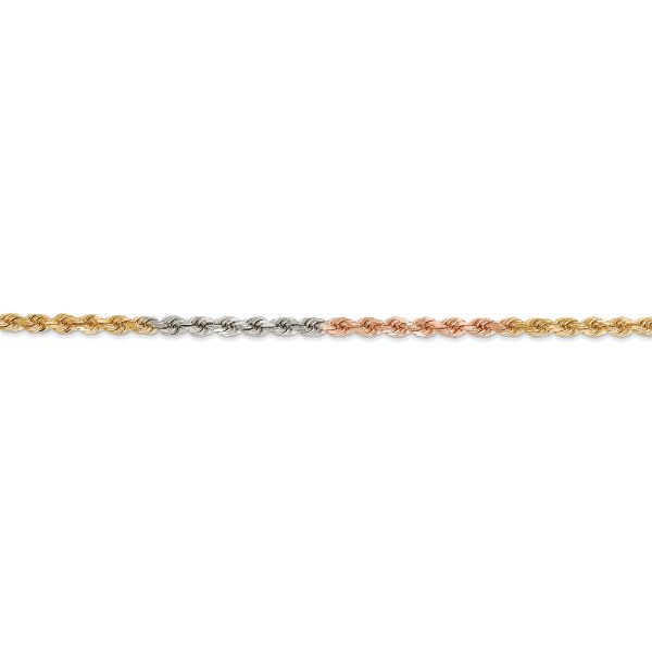 14k Tri-Color 2.9mm D/C Rope Chain - Image 2