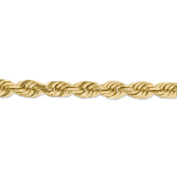 14K 10mm  D/C Rope with Fancy Lobster Clasp Chain - Image 2