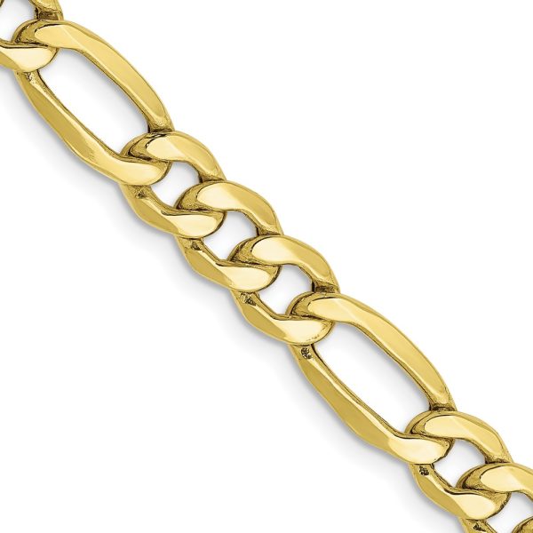 10k 6.25mm Semi-Solid Figaro Chain