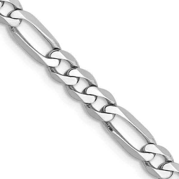 14k WG 4.5mm Flat Figaro Chain