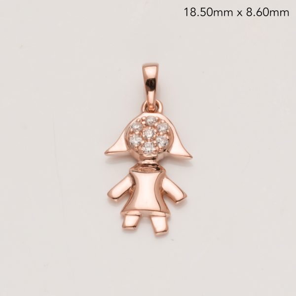 14KR 0.06CTW DIAMOND CHILD PENDNAT