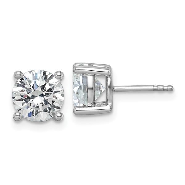 14K WG Lab Grown Diamond 3ctw Certified VS/SI FGH 4-Prg Earrings