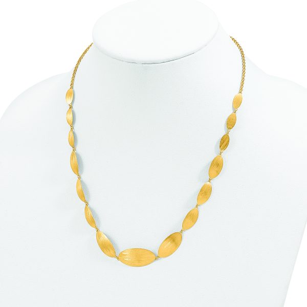 Sterling Silver Gold-plated Brushed w/ 2in ext. Necklace - Image 2