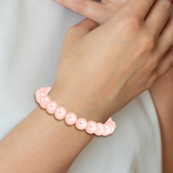 Madi K 5-6mm Pink Freshwater Cultured Pearl Children's Stretch Bracelet - Image 2