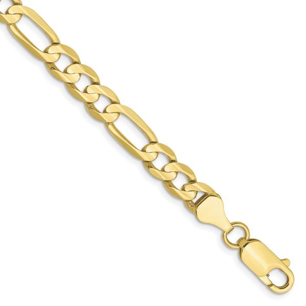 10k 6mm Concave Open Figaro Chain