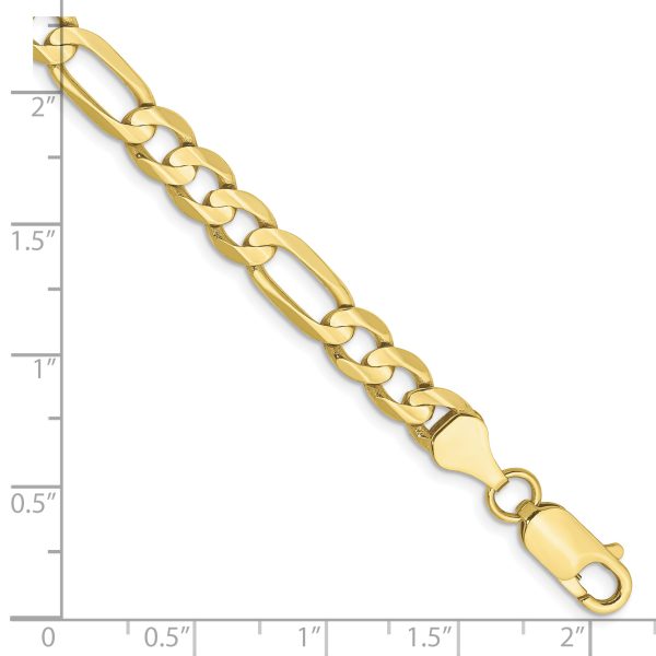 10k 6mm Concave Open Figaro Chain - Image 2