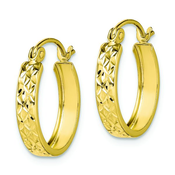 10K D/C Square Tube Hoop Earrings - Image 2