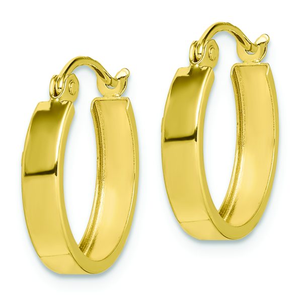 10K Square Tube Hoop Earrings - Image 2