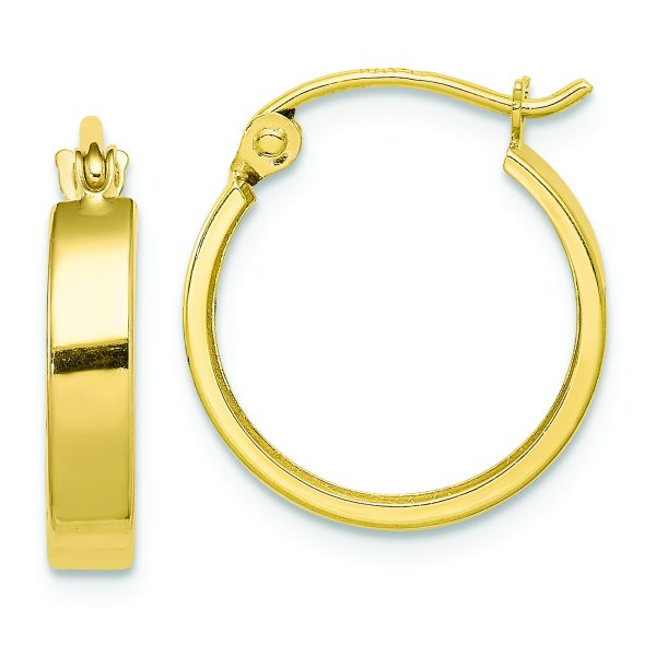 10K Square Tube Hoop Earrings