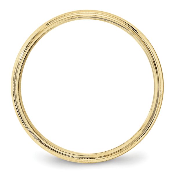 10KY 4mm LTW Milgrain Half Round Band Size 8.5 - Image 2