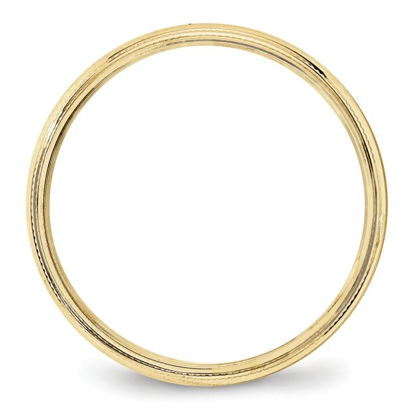 10KY 4mm LTW Milgrain Half Round Band Size 7 - Image 2