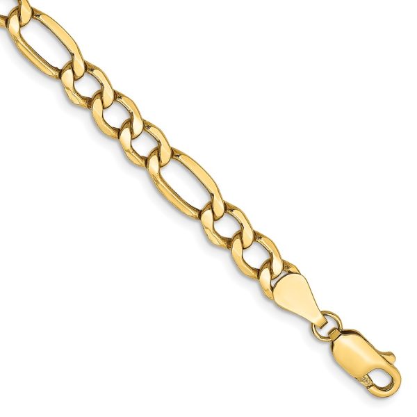 14k 5.75mm Semi-Solid Figaro Chain