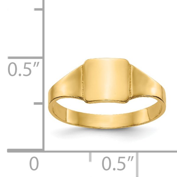 14k Polished Square Signet Baby Ring - Image 3