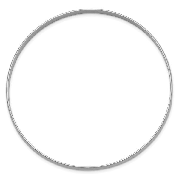14k White Gold 4mm Solid Polished Half-Round Slip-On Bangle - Image 2
