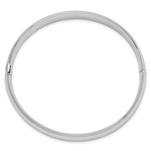 14k White Gold High Polished 8.00mm Hinged Bangle - Image 2