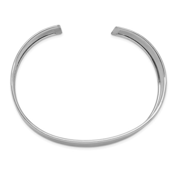 14k White Gold 18.5mm Polished Cuff Bangle - Image 2