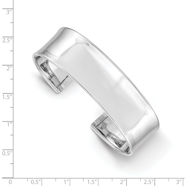 14k White Gold 18.5mm Polished Cuff Bangle - Image 3