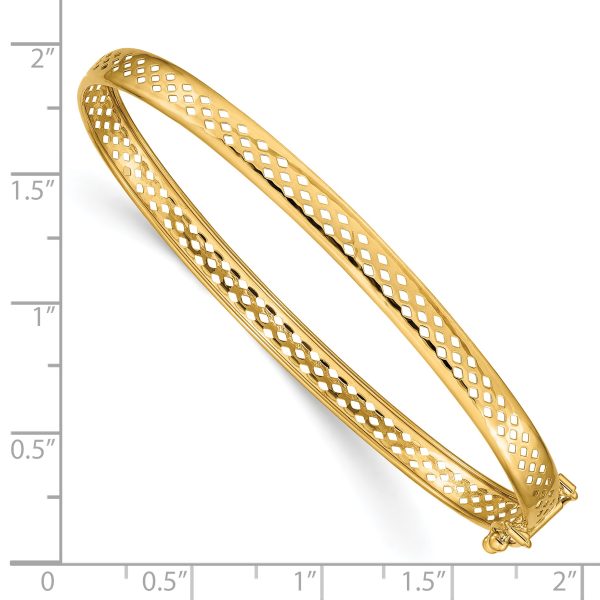14k Polished Safety Clasp 4.75mm Bangle - Image 3