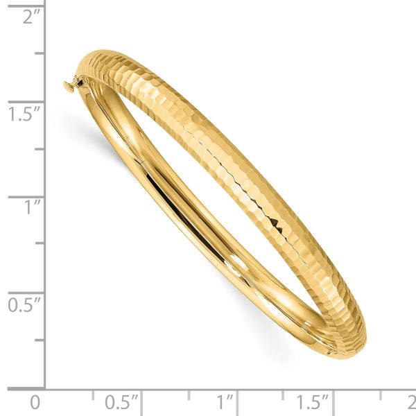 14k 3/16 Hammered Children's Hinged Bangle - Image 3