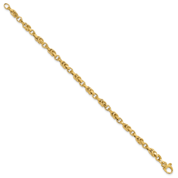 14K Gold Fancy Byzantine Style Link Bracelet - Image 2