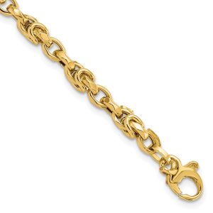 14K Gold Fancy Byzantine Style Link Bracelet