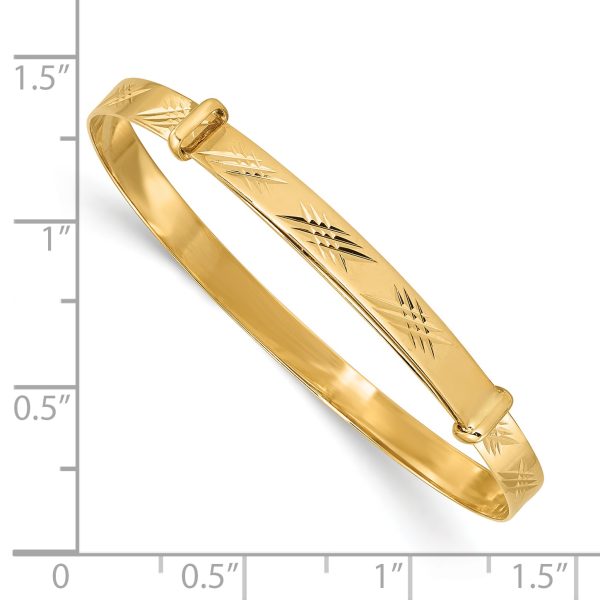 14K Madi K Polished D/C Expandable Baby Bangle - Image 3