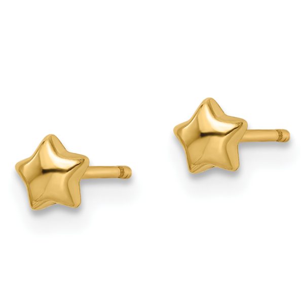 14k Madi K Polished Star Post Earrings - Image 2