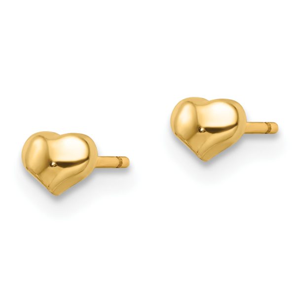 14k Madi K Polished Heart Post Earrings - Image 2