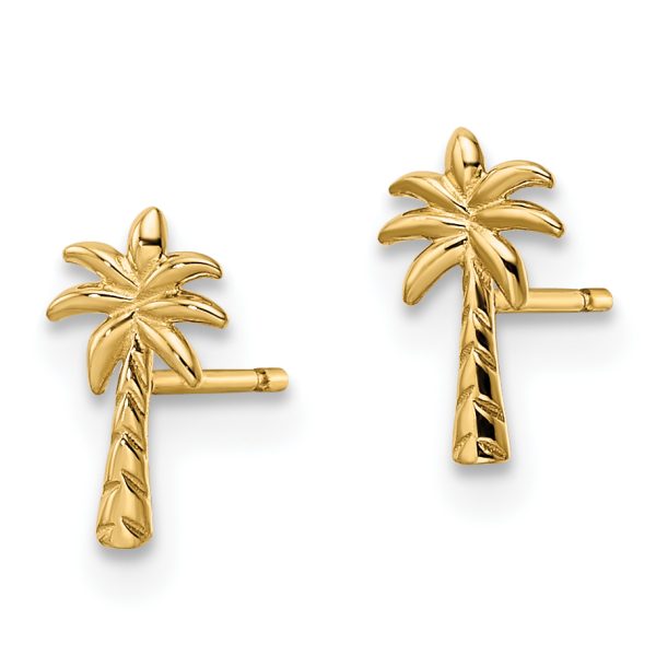 14k Madi K Palm Tree Post Earrings - Image 2