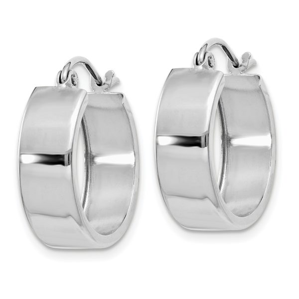 14k White Gold Fancy Hoop Earrings - Image 2