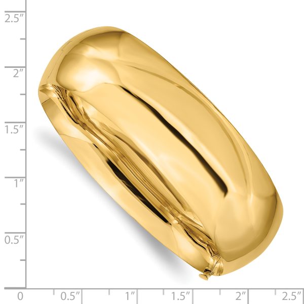 14k 13/16 Oversize High Polished Hinged Bangle Bracelet - Image 3