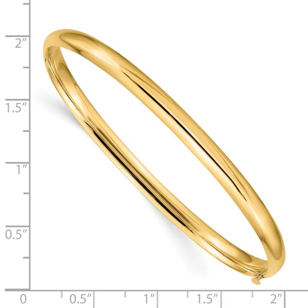 14k 3/16 Oversize High Polished Hinged Bangle Bracelet - Image 3