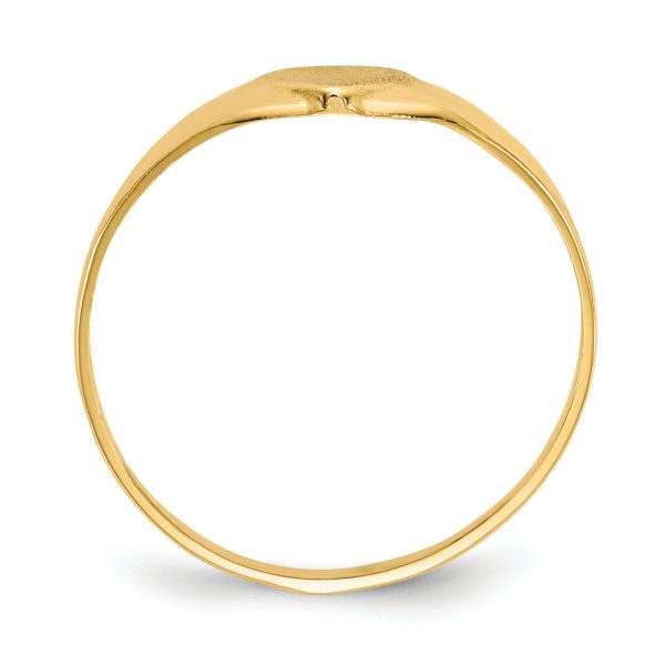 14k Satin Baby Heart Signet Ring - Image 2