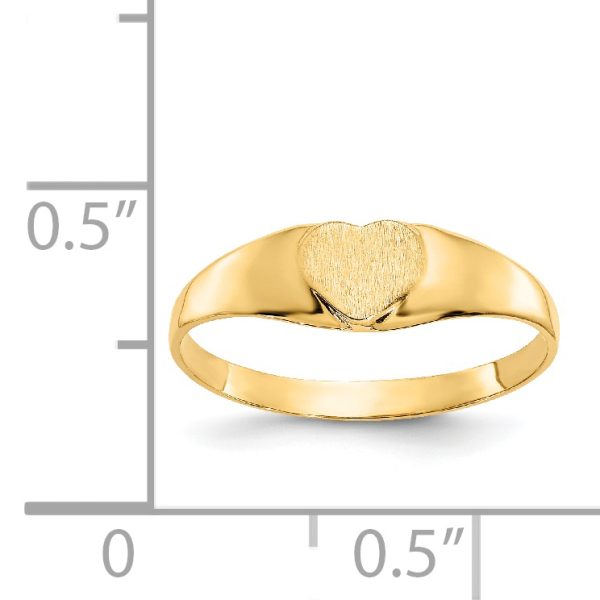 14k Satin Baby Heart Signet Ring - Image 3